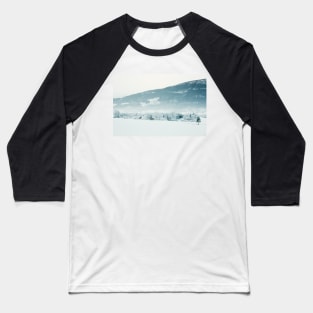 Snowfall in Scandinavian Winter Landscape Baseball T-Shirt